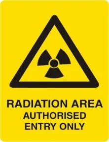 WARNING - RADIATION AREA AUTHORISED ENTRY ONLY – Part No. W 264